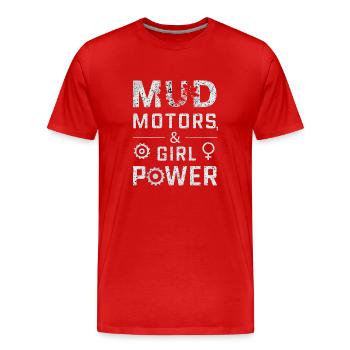 Tractor Pulling Tractor Pulling Tractor Power Farm - Men's Premium Organic T-Shirt - red - Front - Damien (186cm)