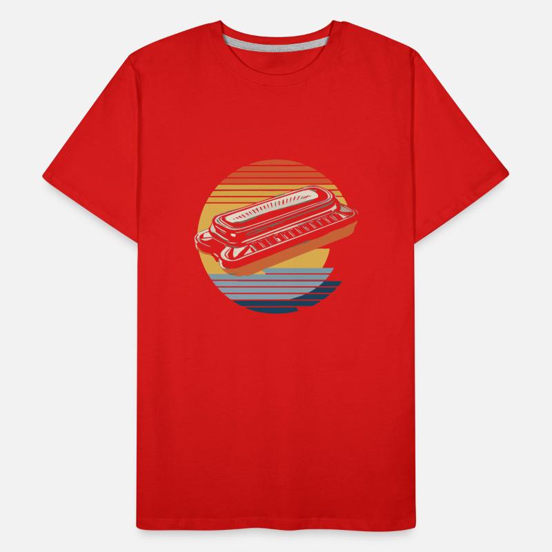 Cadeau de jeu d’harmonica T-shirt bio Premium Homme