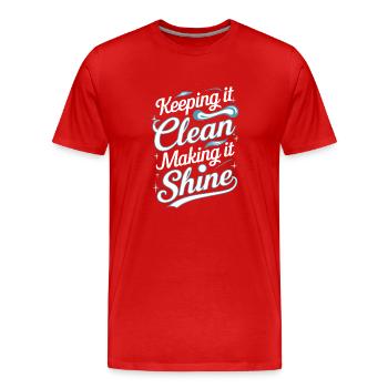 Administrateurs de l’école Personnel de l’école Gardiens - T-shirt bio Premium Homme - rouge - Devant - Damien (186cm)
