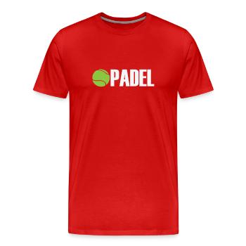 Padel Tennis Sports et Balle - T-shirt bio Premium Homme - rouge - Devant - Damien (186cm)