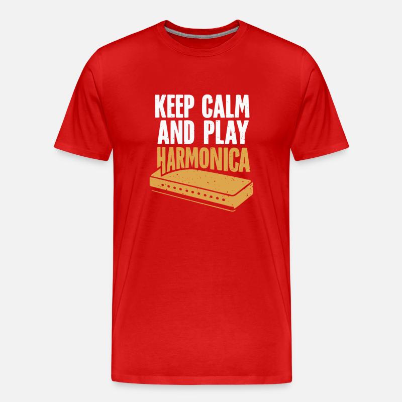 Cadeau de jeu d’harmonica - T-shirt bio Premium Homme - rouge