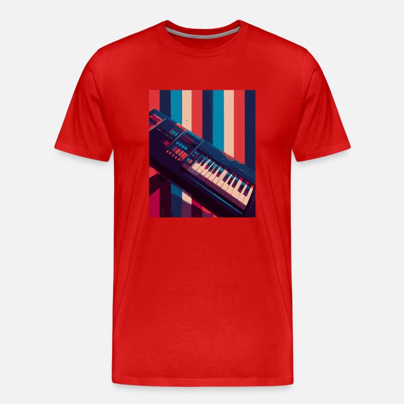 Keytar Keyboard Geschenk - Männer Premium Bio T-Shirt - Rot