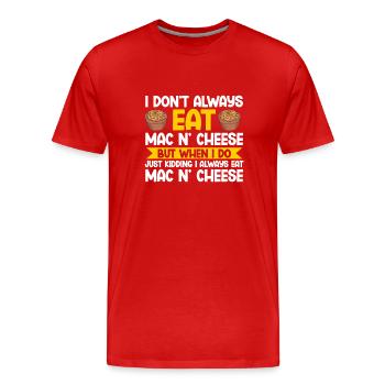 Mac And Cheese Makkaroni - Männer Premium Bio T-Shirt - Rot - Vorne - Damien (186cm)