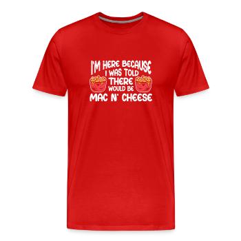 Mac And Cheese Makkaroni - Männer Premium Bio T-Shirt - Rot - Vorne - Damien (186cm)