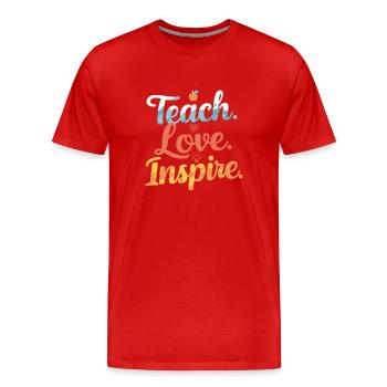 Sonderpädagogik-lehrer « Accélération de l’inclusion des enseignants » - T-shirt bio Premium Homme - rouge - Devant - Damien (186cm)