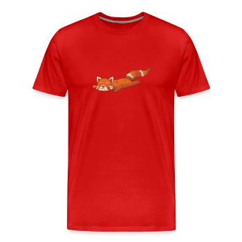 Panda roux ours chat bambou - T-shirt bio Premium Homme - rouge - Devant - Damien (186cm)