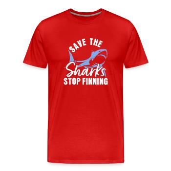 Rettet die Haie - Stoppt das Finning - Männer Premium Bio T-Shirt - Rot - Vorne - Damien (186cm)