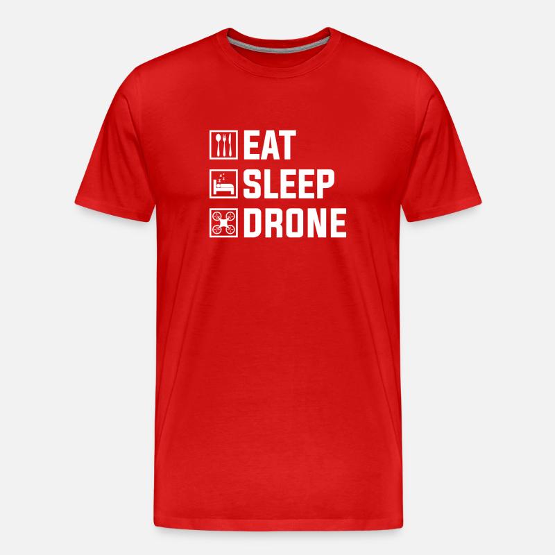 Eat Drone Repeat - Männer Premium Bio T-Shirt - Rot