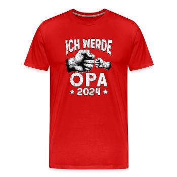 I'm going to be a grandpa in 2024 - Men's Premium Organic T-Shirt - red - Front - Damien (186cm)