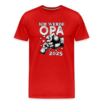 I'm going to be grandpa in 2025 - Men's Premium Organic T-Shirt - red - Front - Damien (186cm)