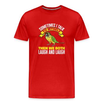 Molina Perruche Perroquet Perruche Oiseau Perruche - T-shirt bio Premium Homme - rouge - Devant - Damien (186cm)