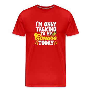 Molina Perruche Perroquet Perruche Oiseau Perruche - T-shirt bio Premium Homme - rouge - Devant - Damien (186cm)