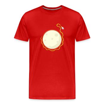 Une fusée tourne autour de la lune - T-shirt bio Premium Homme - rouge - Devant - Damien (186cm)