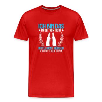 Fille du village - T-shirt bio Premium Homme - rouge - Devant - Damien (186cm)