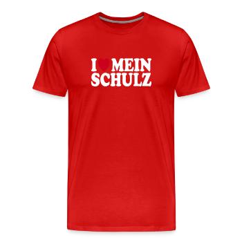 J’aime le nom de famille Schulz Cadeau de famille - T-shirt bio Premium Homme - rouge - Devant - Damien (186cm)
