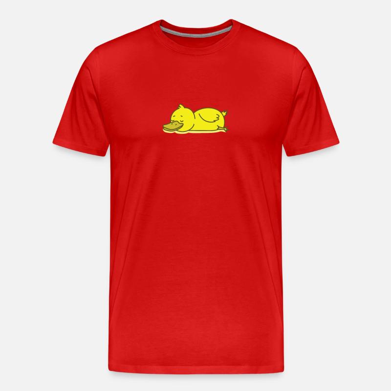 schlafende Ente - Männer Premium Bio T-Shirt - Rot