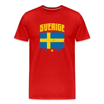 Schweden Skandinavien Sverige Urlaub Volk - Männer Premium Bio T-Shirt - Rot - Vorne - Damien (186cm)