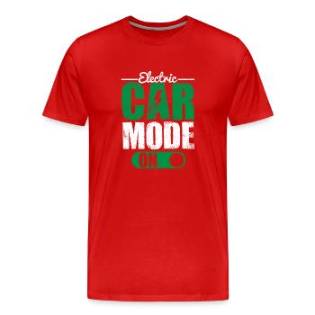 Mode voiture électrique sur véhicule électrique EV Driver - T-shirt bio Premium Homme - rouge - Devant - Damien (186cm)