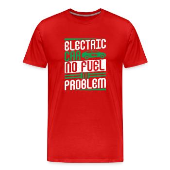 Voiture électrique Pas de carburant Pas de problème Conducteur EV Électrique - T-shirt bio Premium Homme - rouge - Devant - Damien (186cm)