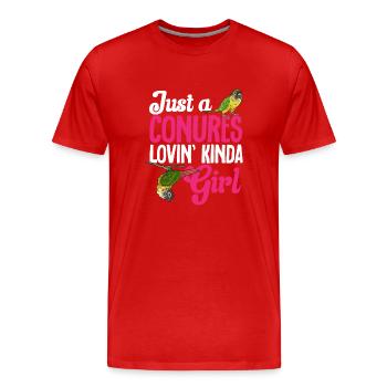 Molinasittich Papagei Vogel Sittich - Männer Premium Bio T-Shirt - Rot - Vorne - Damien (186cm)