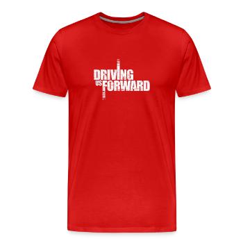 Nous faire avancer - T-shirt bio Premium Homme - rouge - Devant - Damien (186cm)