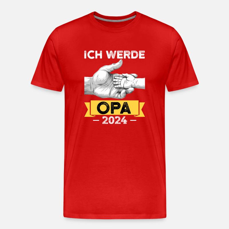 scIch werde Opa 2024 - Männer Premium Bio T-Shirt - Rot
