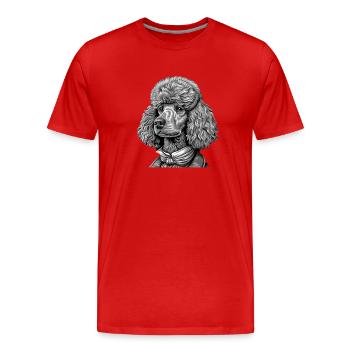 Caniche standard vintage - T-shirt bio Premium Homme - rouge - Devant - Damien (186cm)