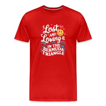 Mysteriöses Verschwindenlassen Im Bermudadreieck - Männer Premium Bio T-Shirt - Rot - Vorne - Damien (186cm)