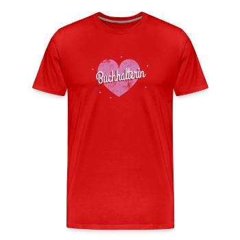 Buchhaltung herzliche Geschenkidee für - Männer Premium Bio T-Shirt - Rot - Vorne - Damien (186cm)
