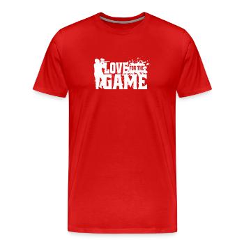 Softair-Ball gamer Airsoft-Kugeln Spiel Zubehör - Männer Premium Bio T-Shirt - Rot - Vorne - Damien (186cm)