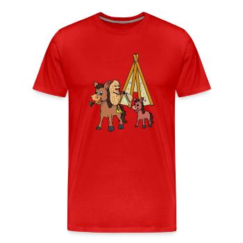 Wild West Peanut Muli Donkey Donkey Rider Rider - T-shirt bio Premium Homme - rouge - Devant - Damien (186cm)