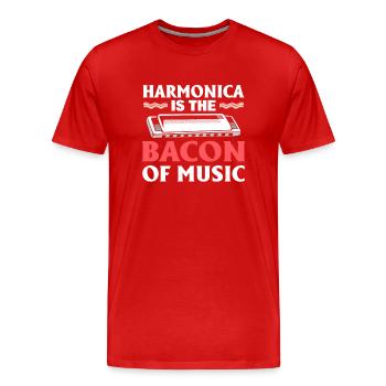 Harmonica Is The Bacon Of Music Mundharmonika - Männer Premium Bio T-Shirt - Rot - Vorne - Damien (186cm)
