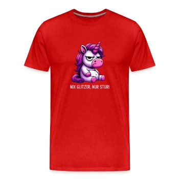Nothing glitter just stubborn - Men's Premium Organic T-Shirt - red - Front - Damien (186cm)