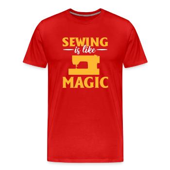 Nähmaschinenliebhaber Schneider - Männer Premium Bio T-Shirt - Rot - Vorne - Damien (186cm)
