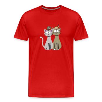 Freak Hippie Chat Chats Drôles Enfants - T-shirt bio Premium Homme - rouge - Devant - Damien (186cm)