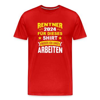 Retraités 2024 - T-shirt bio Premium Homme - rouge - Devant - Damien (186cm)