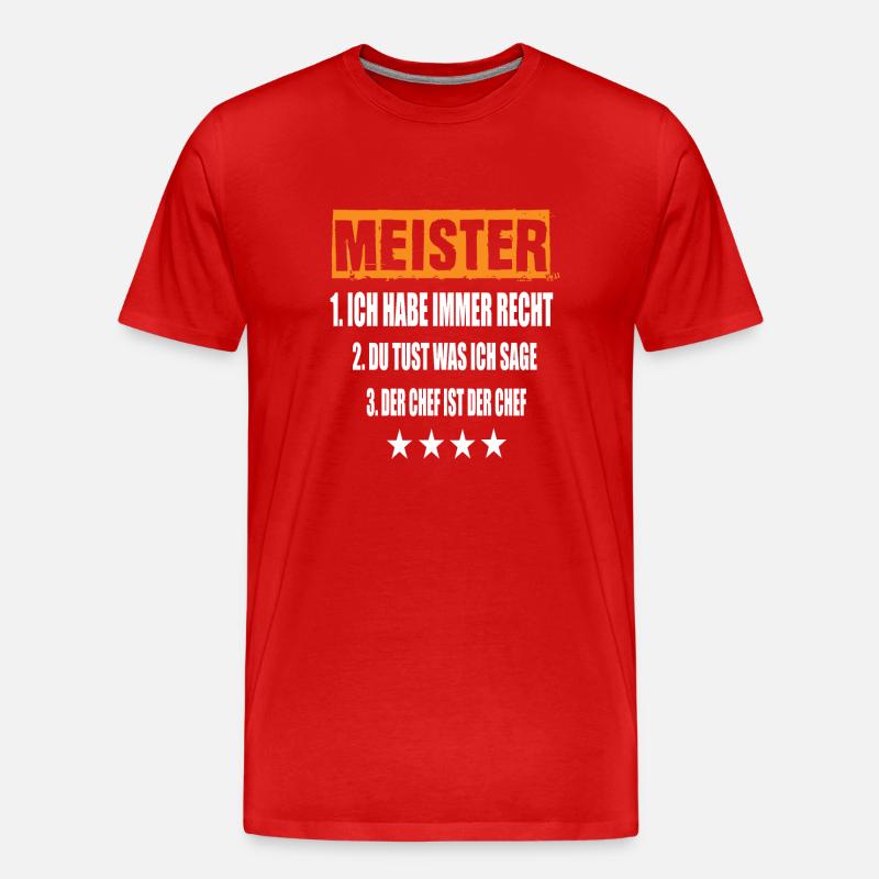 Meister - Männer Premium Bio T-Shirt - Rot