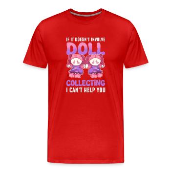 Lustiger Puppensammeler - Männer Premium Bio T-Shirt - Rot - Vorne - Damien (186cm)