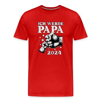 Je serai papa en 2024 - T-shirt bio Premium Homme - rouge - Devant - Damien (186cm)