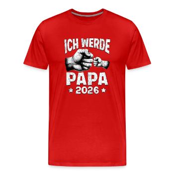 I'm going to be a dad in 2026 - Men's Premium Organic T-Shirt - red - Front - Damien (186cm)