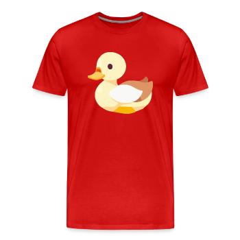 Bébé canard à bec en jaune - T-shirt bio Premium Homme - rouge - Devant - Damien (186cm)