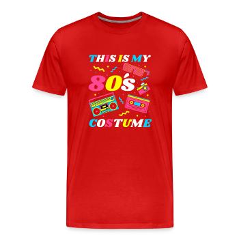 This Is My 80s Costume 80er Motto Party Kostüm - Männer Premium Bio T-Shirt - Rot - Vorne - Damien (186cm)