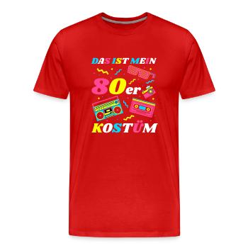 This is my 80s Costume Theme 80s Party Costume - Men's Premium Organic T-Shirt - red - Front - Damien (186cm)