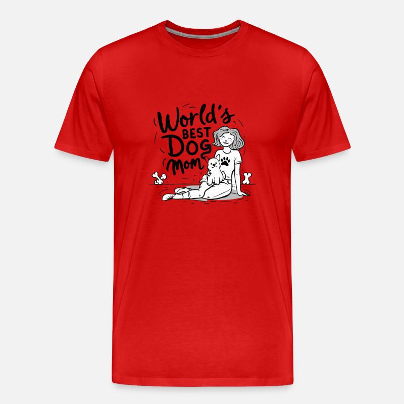 DIE BESTE HUNDEMUTTER DER WELT - Männer Premium Bio T-Shirt - Rot