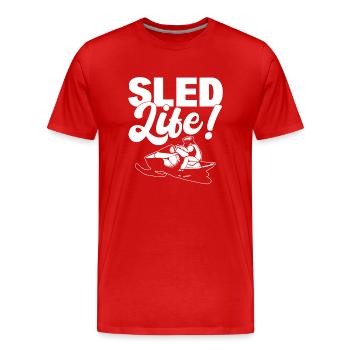 Sled Life Schlittenhundeführer - Männer Premium Bio T-Shirt - Rot - Vorne - Damien (186cm)