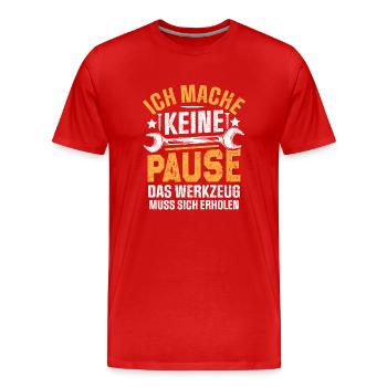 Mein Werkzeug muss sich erholen - Männer Premium Bio T-Shirt - Rot - Vorne - Damien (186cm)