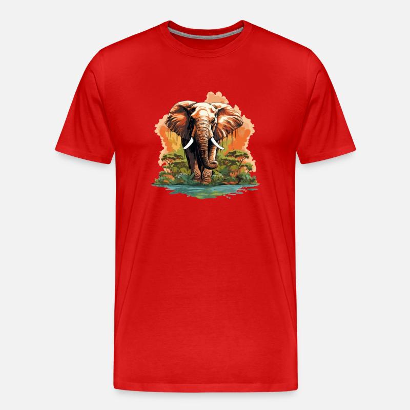Elefanten Elefant - Männer Premium Bio T-Shirt - Rot