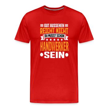 Handwerker - Männer Premium Bio T-Shirt - Rot - Vorne - Damien (186cm)