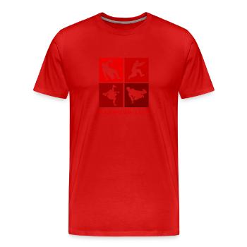 Parkour-Life Freerunning Freerunner - Men's Premium Organic T-Shirt - red - Front - Damien (186cm)