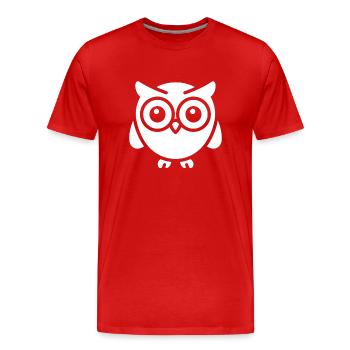 chouette - T-shirt bio Premium Homme - rouge - Devant - Damien (186cm)